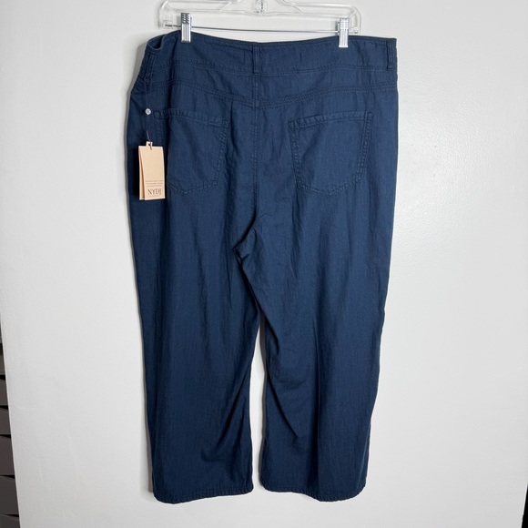 NYDJ Brigitte High Rise Wide‎ Leg Capri Serendipit Blue Wash NWT Size 16 Casual - Picture 3 of 11